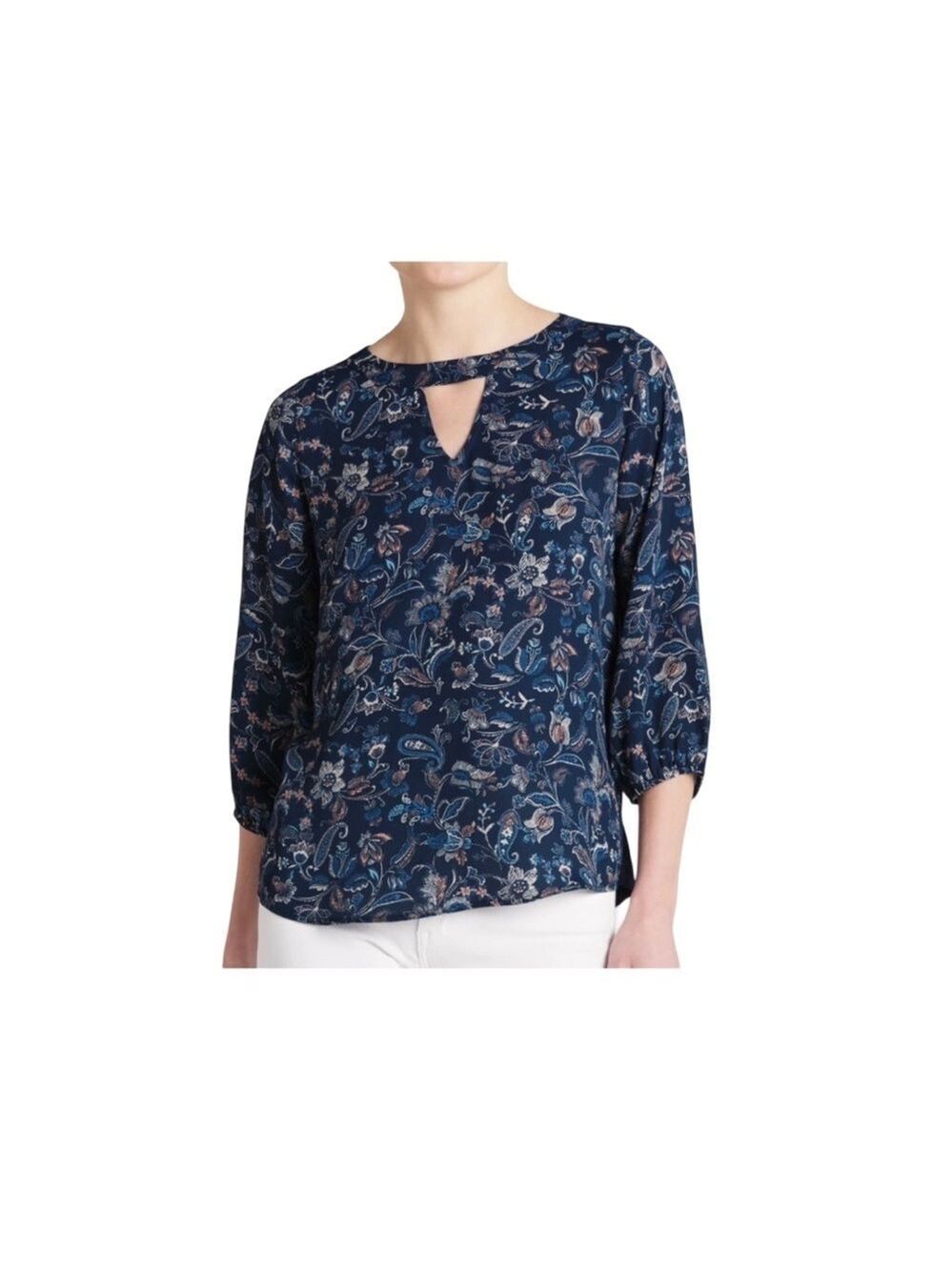 Papermoon Filippa Paisley Floral Print 3/4 Sleeve Blouse Top NWT Size S